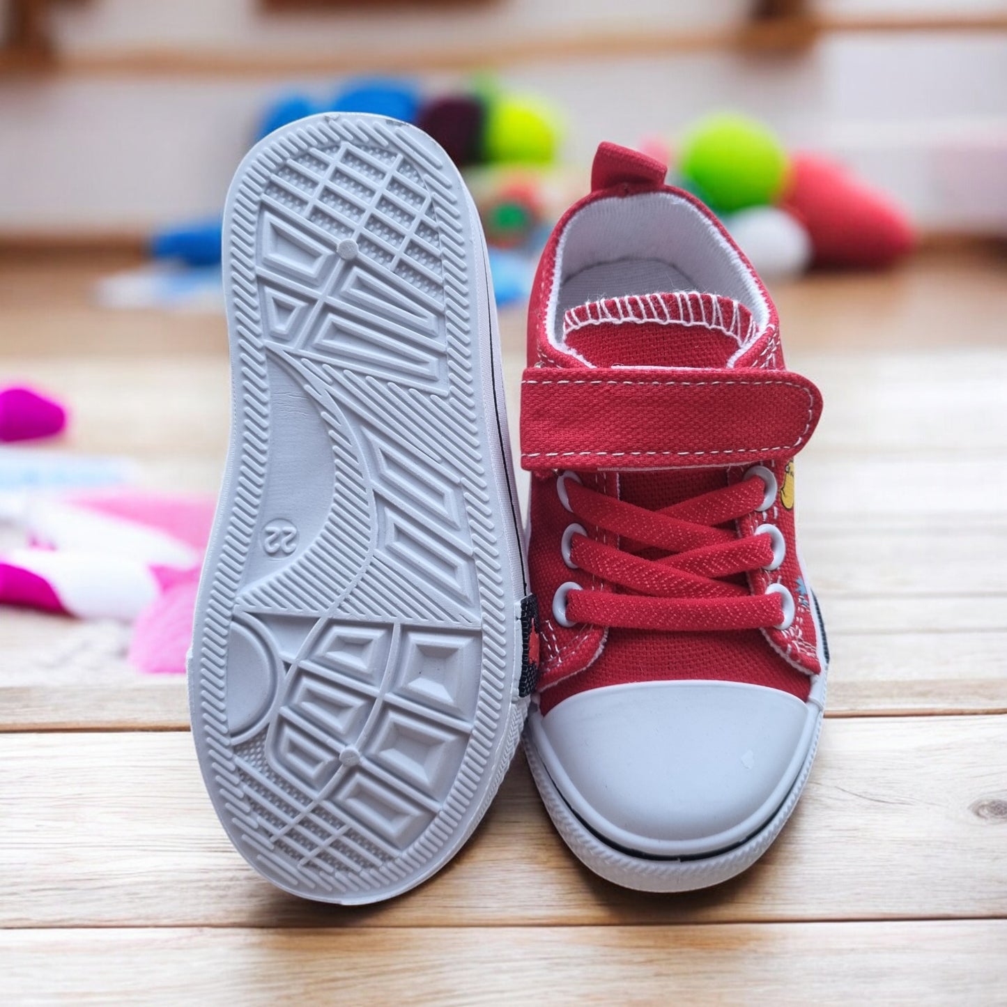 Dinosaur Team Kids Canvas Sneakers Red