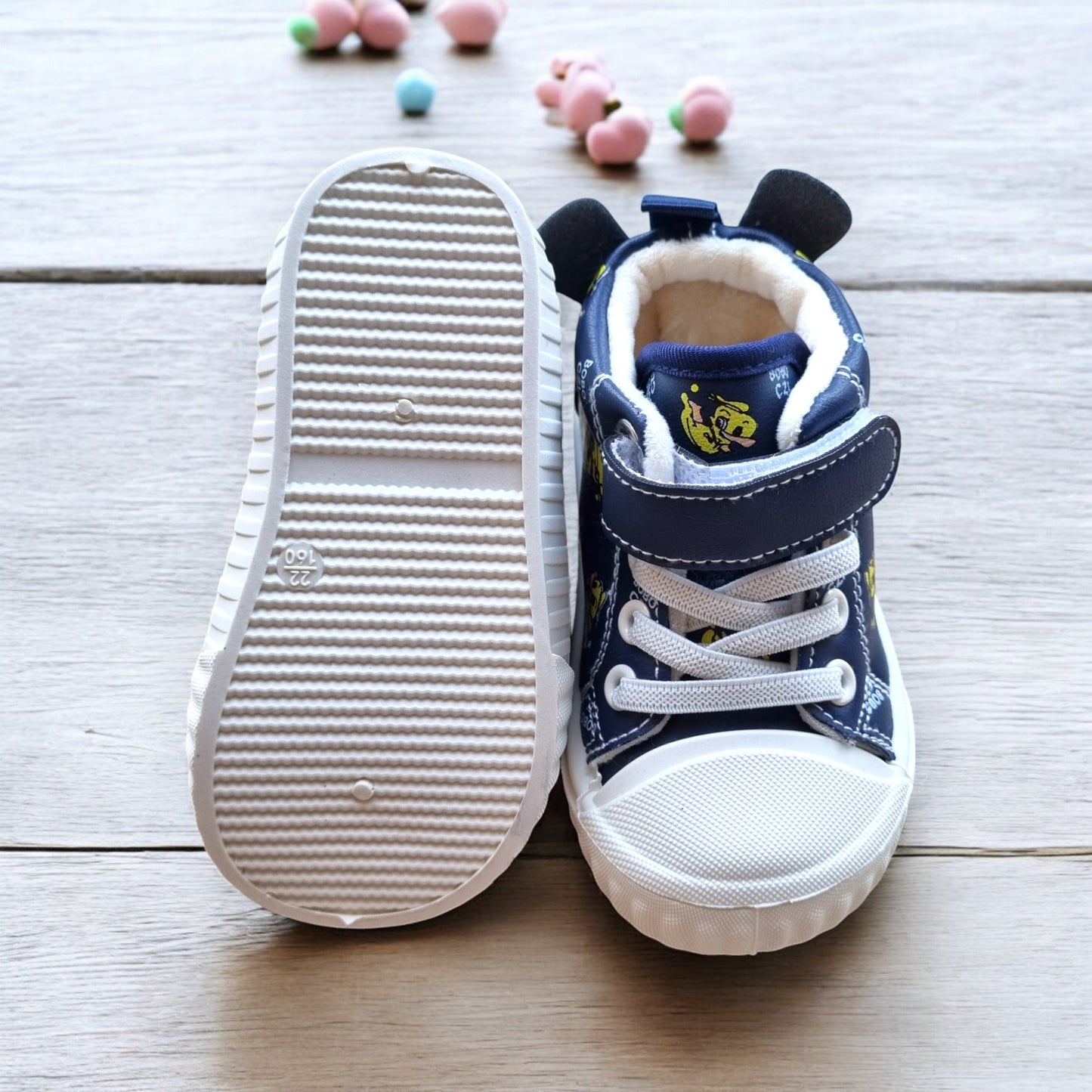 Plush Navy High-Top Sneakers